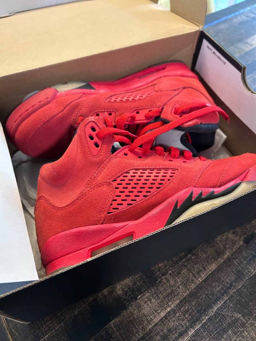 Jordan Red Suede High-Top Sneakers